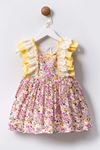 2-5 Yaş Daisy Flower Kız Çocuk Elbise -Sarı