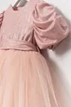 2-5 Yaş Parislora Kız Çocuk Elbise -Pembe