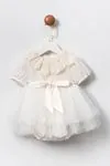6-18 Ay Candy Prince Kız Bebek Elbise -Beyaz