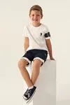 4-15 Yaş Lisanslı Us Polo ASSN Erkek Çocuk Takım -Ekru