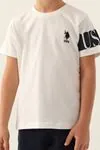 4-15 Yaş Lisanslı Us Polo ASSN Erkek Çocuk Takım -Ekru