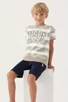 4-15 Yaş Lisanslı Us Polo ASSN Erkek Çocuk Takım -Haki