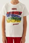 3-9 Yaş Lisanslı Marvel Avengers Erkek Çocuk Takım -Ekru
