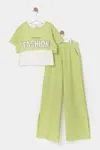 9-12 Yaş Fashion Gırls 3'Lü Kız Çocuk Takım -Fıstık Yeşil