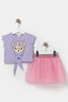2-5 Yaş Happy Bear Kız Çocuk Takım -Lila