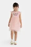 1-4 Yaş Daisy Flower Kız Çocuk Elbise -Pembe