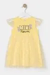 1-4 Yaş Daisy Flower Kız Çocuk Elbise -Sarı