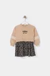 2-5 Yaş Fisto Daisy Kız Çocuk Sweat Elbise -Camel