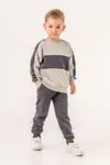 2-5 Yaş Cool Block Erkek Çocuk Eşofman Takım -Füme