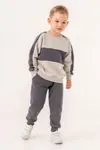 2-5 Yaş Cool Block Erkek Çocuk Eşofman Takım -Füme