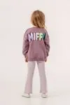 2-5 Yaş Miff Hello Kız Çocuk Taytlı Takım -Mor
