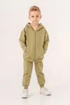 2-5 Yaş Cotton Bear Erkek Çocuk Hırkalı Takım -Yeşil
