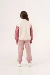 6-9 Yaş Butterfly Kız Çocuk Hırkalı Takım -Pudra