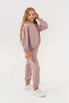 6-9 Yaş Pink Flower Kız Çocuk Eşofman Takım -Pudra-