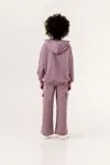 9-12 Yaş Cotton Parislora Kız Çocuk Hırkalı Takım -Mor
