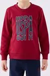 4-15 Yaş Lisanslı Us Polo ASSN Erkek Çocuk Takım -Bordo