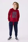 4-15 Yaş Lisanslı Us Polo ASSN Erkek Çocuk Takım -Bordo