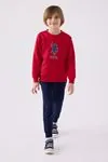 4-15 Yaş Lisanslı Us Polo ASSN Erkek Çocuk Takım -Kırmızı