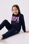 9-15 Yaş Lisanslı Us Polo ASSN Kız Çocuk Takım -Koyu Lacivert