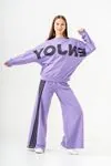 8-14 Yaş Enjoy Line Kız Çocuk Eşofman Takım -Lila-
