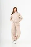 8-14 Yaş My Love Design Kız Çocuk Eşofman Takım -Latte-