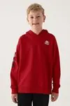 7-16 Yaş KAPPA Erkek Çocuk Sweatshirt -Kırmızı