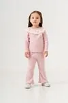 1-9 Yaş Firuze Cotto Lace Kız Çocuk Takım -Pembe-