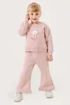 6-9 Yaş Daisy Happy Kız Çocuk Eşofman Takım -Pembe-