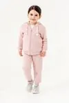 6-9 Yaş Bear Bear Kız Çocuk Hırkalı Takım -Pembe-