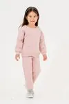 6-9 Yaş Flower Daisy Kız Çocuk Eşofman Takım -Pembe