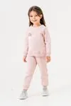 6-9 Yaş Mantar Figure Kız Çocuk Eşofman Takım -Pembe