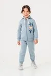 6-9 Yaş Joy Bear Kız Çocuk Hırkalı Takım -Bebe Mavisi