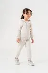 6-9 Yaş Joy Bear Kız Çocuk Hırkalı Takım -Latte