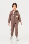 6-9 Yaş Joy Bear Kız Çocuk Hırkalı Takım -Tatlı Kahve