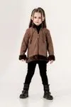 4-7 Yaş Butterfly Kız Çocuk 3'Lü Takım -Tatlı Kahve-