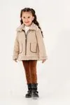 4-7 Yaş Cool Designer Kız Çocuk 3'Lü Takım -Latte-