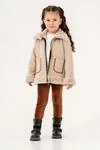 4-7 Yaş Cool Designer Kız Çocuk 3'Lü Takım -Latte-