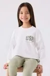 9-15 Yaş Lisanslı Us Polo ASSN Kız Çocuk Takım -Ekru