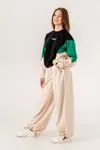 9-15 Yaş Italy Designer Kız Çocuk Eşofman Takım -Benetton Yeşili/Latte-