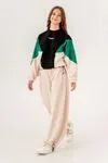 9-15 Yaş Italy Designer Kız Çocuk Eşofman Takım -Benetton Yeşili/Latte-
