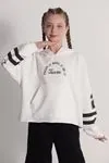 9-14 Yaş Dream Team Kız Çocuk Sweat -Ekru