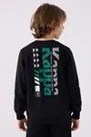 5-16 Yaş KAPPA Erkek Çocuk Sweat -Siyah-