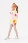 2-5 Yaş Love Colors Kız Çocuk Taytlı Takım -Açık Pudra