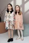 4-12 Yaş Special Design Love Kız Çocuk Elbise -Pembe-