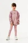 2-5 Yaş Love Star Colors Kız Çocuk Taytlı Takım -Pudra-