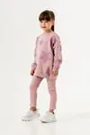 2-5 Yaş Love Star Colors Kız Çocuk Taytlı Takım -Pudra-