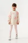 2-5 Yaş Love Star Colors Kız Çocuk Taytlı Takım -Tebeşir-