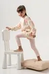 2-5 Yaş Love Star Colors Kız Çocuk Taytlı Takım -Tebeşir-