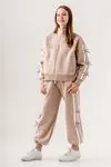 9-15 Yaş Ribbon Italy Design Kız Çocuk Takım -Yeşilimsi Özel Latte-