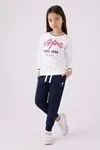 9-15 Yaş Lisanslı Us Polo ASSN Kız Çocuk Takım -Ekru